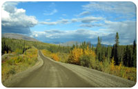 A network of remote gravel roads connects the southeast Yukon