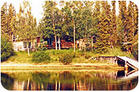Lodge Hauptgebäude und Bootsanleger anno 1984