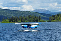 Arrival of Ed and Christoph by floatplane