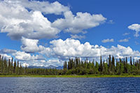 Summer clouds at Frances Lake